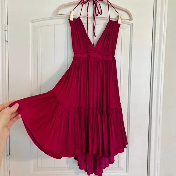 Free People | 100 Days of Shine Raspberry | Mini Dress - Picture 1 of 6